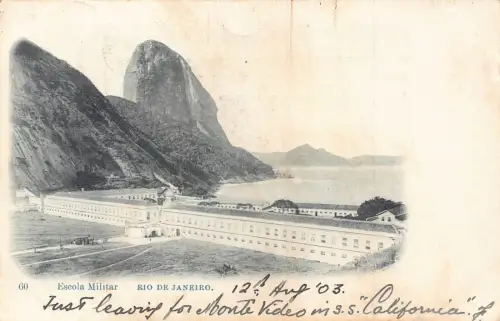 Brasilien 1903 Rio de Janeiro Escola Militär Militärschule Vintage Postkarte B838