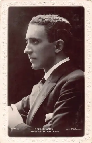 Filmstar britischer Schauspieler Gerald Ames Portrait RPPC Postkarte B834
