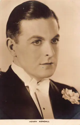 Filmstar Henry Kendall britischer Filmschauspieler Portrait RPPC Postkarte B835