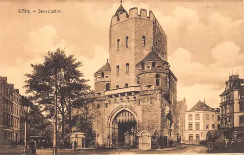 B074 Deutschland Köln Köln Severinstor Tor Turm Vintage Postkarte