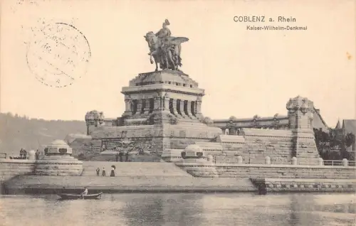 A103 Deutschland 1914 Koblenz a Rhein Kaiser Wilhelm Denkmal Vintage Postkarte