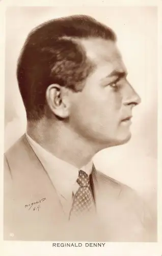 Filmstar britischer Schauspieler Reginald Denny Portrait RPPC Vintage Postkarte B834
