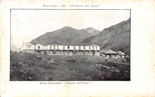 Argentinien Recuerdo del Puente del Inca Hotel Balneario Vintage Postkarte B838