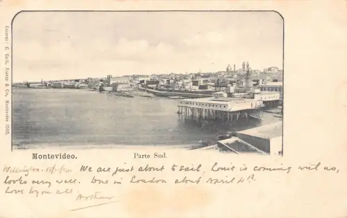 Uruguay 1904 Montevideo Parte Sud Vintage Postkarte B838