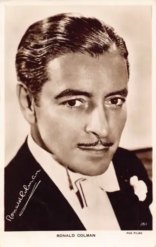 Filmstar amerikanischer Schauspieler Richard Colman gedrucktes Autogramm RPPC Postkarte B835