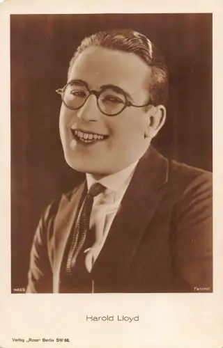 Filmstar US-amerikanischer Schauspieler und Komiker Harold Lloyd RPPC Postkarte B834