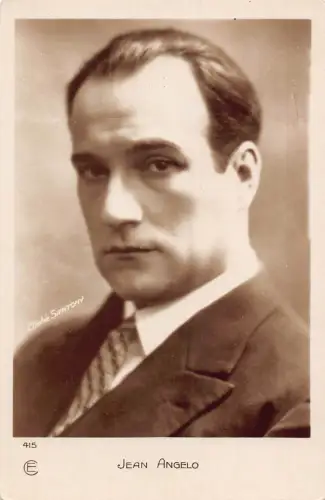 Filmstar Jean Angelo französischer Filmschauspieler RPPC Postkarte B834