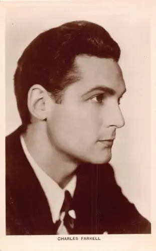Filmstar amerikanischer Schauspieler Charles Farrell Portrait RPPC Vintage Postkarte B834