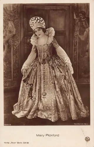 Filmstar kanadisch-amerikanische Schauspielerin Mary Pickford Kostüm RPPC Postkarte B834