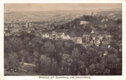 A106 Deutschland 1914 Bielefeld Sparenburg un Johannisberg Gesamtansicht Postkarte