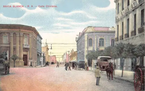 Argentinien Bahia Blanca Calle Chiciana Vintage Postkarte B838