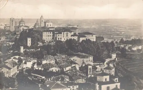 A183 Italien 1924 Bergamo Alta Borgo Canale Gesamtansicht Vintage Postkarte
