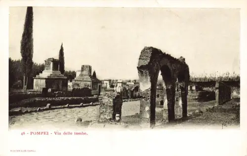 A012 Italien Pompeji Via delle tombe Ruinen Vintage Postkarte