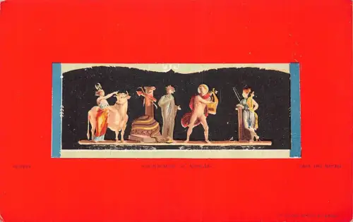 A014 Italien Pompeji Haus Vettii Sacrifo d'Apollo Fresko Vintage Postkarte