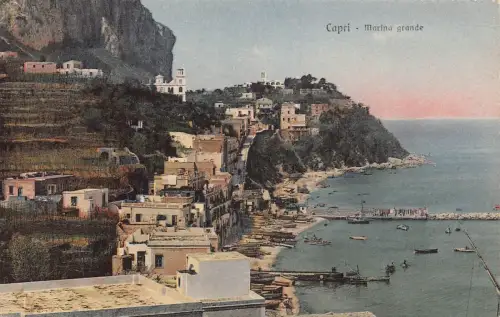 A014 Italien Capri Marina Grande Vintage Postkarte