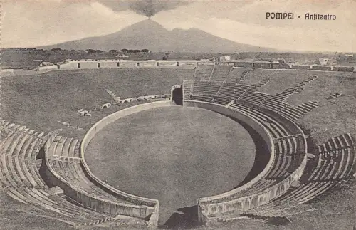 A014 Italien Pompeji Anfiteatro Amphitheater Vintage Postkarte