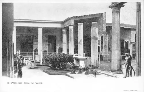 A012 Italien Pompeji Casa dei Vetti Hausruine Vintage Postkarte
