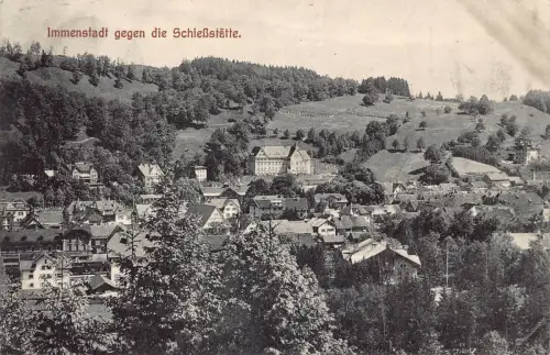 L206 Deutschland 1914 Immenstadt gegen die Schiessstaette Vintage Postkarte