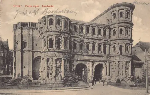 A106 Deutschland 1913 Trier Porta Nigra Tor Landesseite Vintage Postkarte