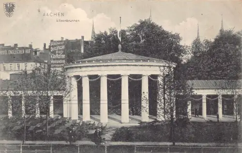 A106 Deutschland 1909 Aachen Elisenbrunnen Feinkosthaus Kremer Postkarte