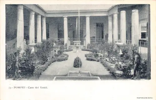A012 Italien Pompeji Casa dei Vetti Garten Vintage Postkarte
