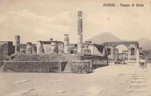 A012 Italien Pompeji Tempio di Giove Tempel Vintage Postkarte