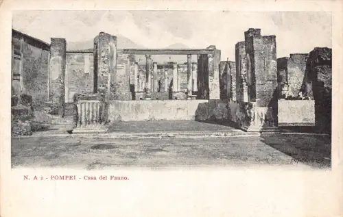 A012 Italien Pompeji Casa del Fauno Vintage Postkarte