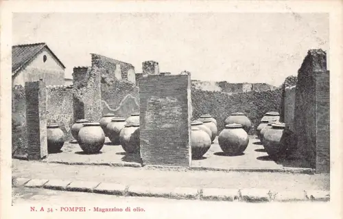 A012 Italien Pompeji Ölladen Magazzino di Olio Vintage Postkarte