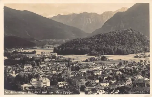 B072 Österreich Salzkammergut Bad Ischl mit Dachstein RPPC Vintage Postkarte