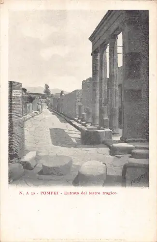 A010 Italien Pompeji Entrata del Teatro Tragico Theater Vintage Postkarte