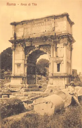 A011 Italien Arco di Tito Bogen Touristenruine Rom Vintage Postkarte