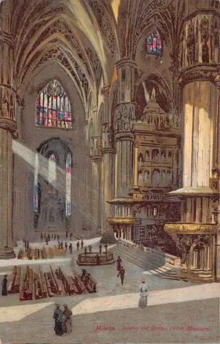 A011 Italien Mailänder Dom Innenraum Maggiore Vintage Postkarte