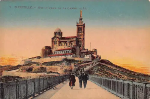 C018 Frankreich, Marseille Notre Dame de la Garde Vintage Postkarte