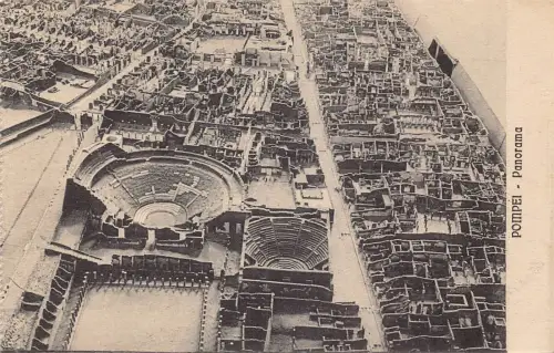 A012 Italien Pompeji Panorama Vintage Postkarte