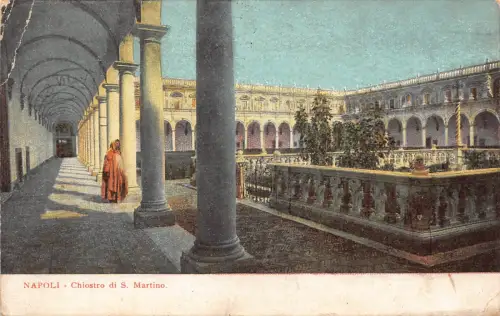 A183 Italien 1914 Neapel Napoli Chiostro di S Martino Vintage Postkarte