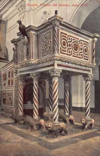 A011 Italien Ravello Pulpito del Duomo Vintage Postkarte