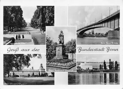 B075 Deutschland Gruss aus der Bundesstadt Bonn Universität RPPC Vintage Postkarte