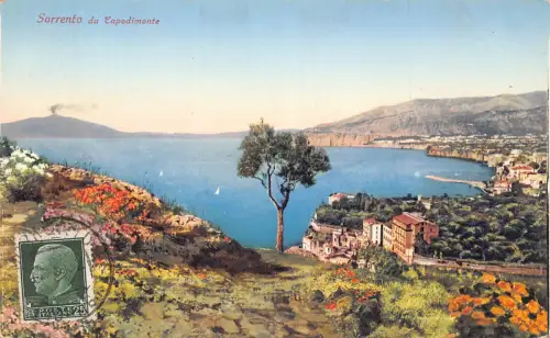 A184 Italien Sorrent da Capodimonte Gesamtansicht Vintage Postkarte