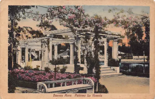 A184 Argentinien Buenos Aires Palermo La Roseria Rosen Blumen Vintage Postkarte