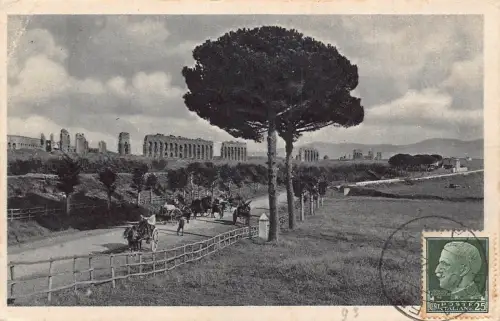 A183 Italien 1932 Rom Rom Via Appia Kutschen Vintage Postkarte