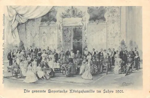 L414 Deutsches Königtum Adel 1901 Bayerisches Königshaus signierte Postkarte