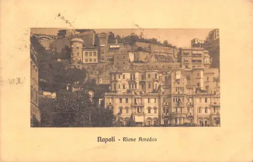 A185 Italien 1911 Napoli Neapel Rione Amedeo Hotel Vintage Postkarte