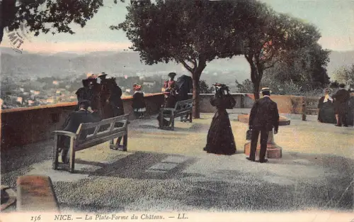 C019 Frankreich, Nice La Plate - Forme du Chateau 1908 Postkarte