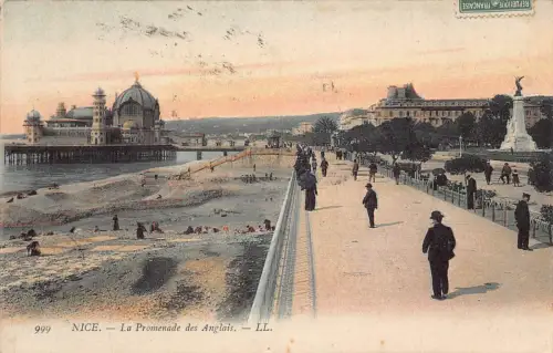 C019 Frankreich, Nice La Promenade des Anglais 1908 Postkarte