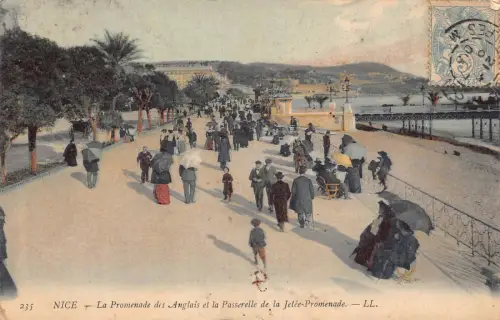 C019 Frankreich, Nice La Promenade des Anglais et la Passerelle 1905 Postkarte