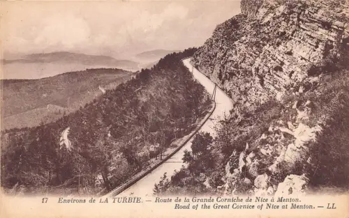 C018 Frankreich, La Turbie Straße des Großen Gesimses von Nizza bei Menton Postkarte