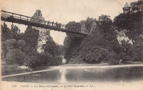 C018 Frankreich, Paris Les Buttes Chaumont Vintage Postkarte