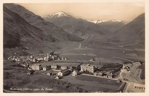 A186 Schweiz Andermatt 1444m gegen die Furka Mountain Postkarte