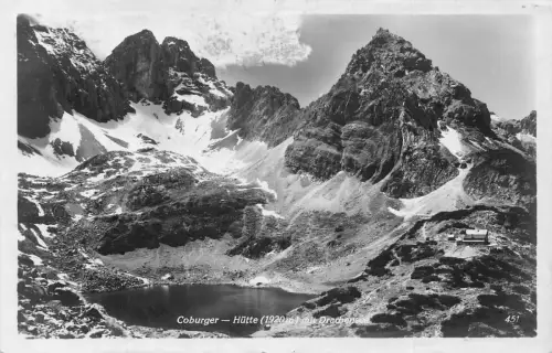 A185 Österreich 1929 Coburger Hütte 1920 m Drachensee Vintage Postkarte