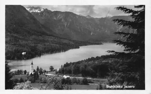 B078 Slowenien Bohinjsko Jezero See Vintage Postkarte